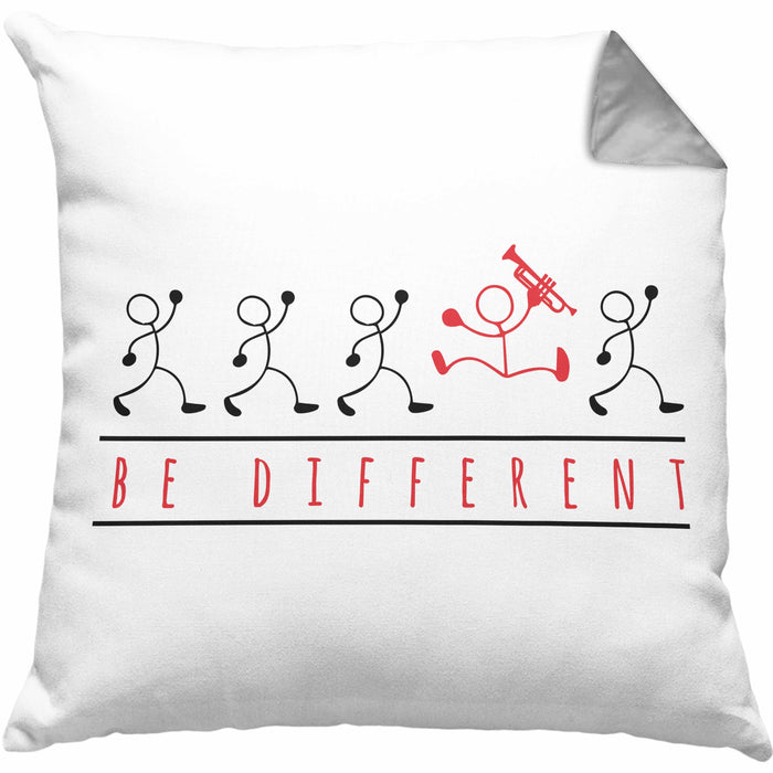 Posaunist Kissen mit Füllung 40x40 Geschenk Sei Anders Posaune Kaffee Geschenkidee Lustig (Grau) Grau Trendation