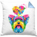 Yorkie Herz Farbe Besitzer Kissen mit Füllung 40x40 Geschenk Lustiger Spruch Geschenkidee Yorkie Liebhaber (Grau) Blau Trendation