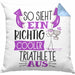 Triathlete Kissen mit Füllung 40x40 Geschenk So Sieht Ein RIchtig Cooler Triathlete Aus Geschenkidee Lustiger Spruch Geburtstag (Grau) Blau Trendation