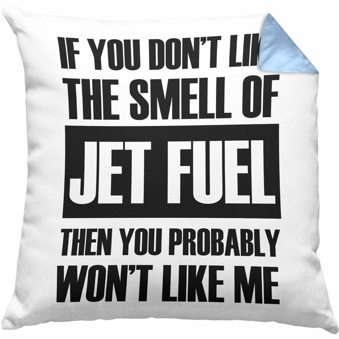Fuel Kissen mit Füllung 40x40 Geschenk für Fluglotsen mit Spruch (Grau) Blau Trendation
