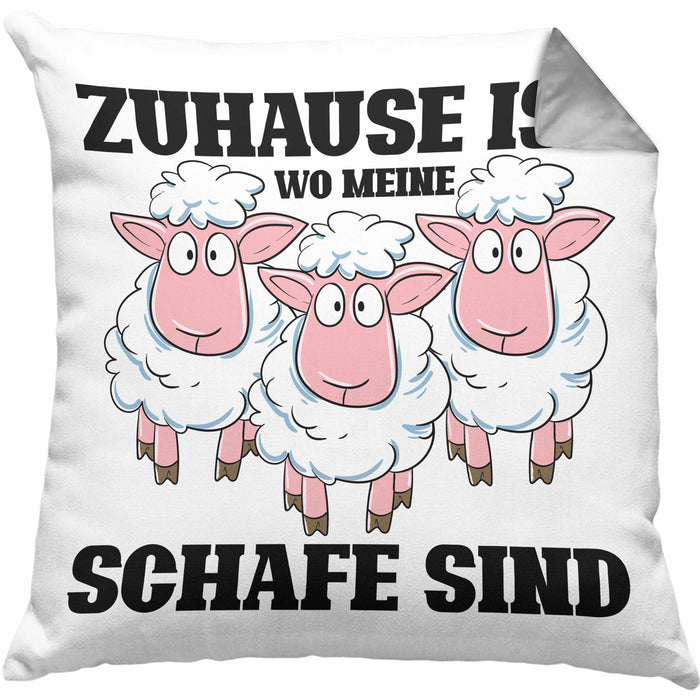 Lustige Kissen mit Füllung 40x40 Schaf Liebhaber Hirte Geschenk zum Geburtstag (Grau) Grau Trendation