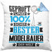 Modelbauer Geschenk Lustiger Spruch für Modelbauer Geschenkidee Bester Modelbauer Der WeltKissen mit Füllung 40x40 (Grau) Blau Trendation