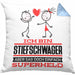 Stiefschwager Geschenk Kissen mit Füllung 40x40 Ich Bin Stiefschwager Aber Sag Doch Einfach Superheld Lustige Geschenkdiee für Stiefschwager (Grau) Blau Trendation