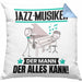 Jazz-Musiker Kissen mit Füllung 40x40 Geschenk für Jazz-Musiker Der Mann Der Alles Kann Geschenkidee zum Geburtstag (Grau) Blau Trendation