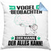Vogelbeobachter Kissen mit Füllung 40x40 Geschenk für Vogelbeobachter Der Mann Der Alles Kann Geschenkidee zum Geburtstag (Grau) Blau Trendation