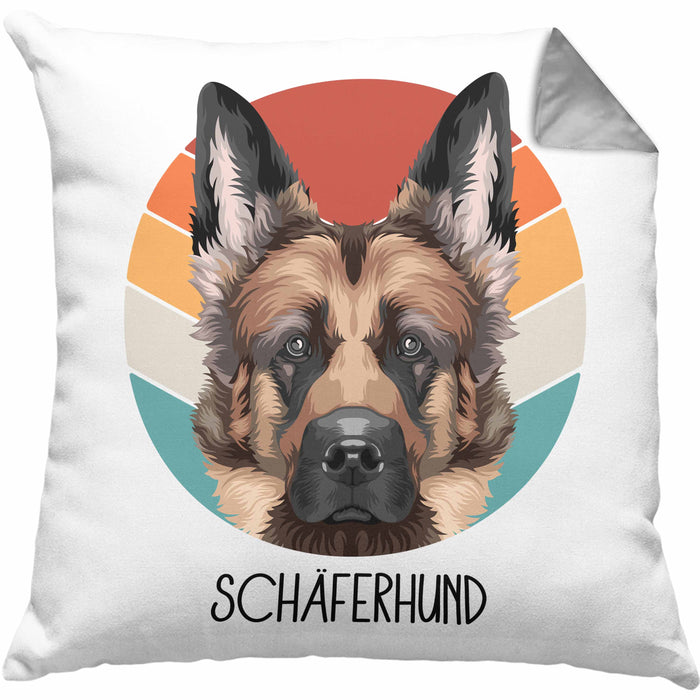 Schäferhund Besitzer Kissen mit Füllung 40x40 Geschenk Lustiger Spruch Geschenkidee Schäferhund Mama Papa (Grau) Grau Trendation