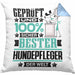 Hundepfleger Geschenk Lustiger Spruch für Hundepfleger Geschenkidee Bester Hundepfleger Der WeltKissen mit Füllung 40x40 (Grau) Blau Trendation