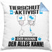 Tierschutzaktivist Kissen mit Füllung 40x40 Geschenk für Tierschutzaktivist Der Mann Der Alles Kann Geschenkidee zum Geburtstag (Grau) Blau Trendation