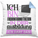 Fachinformatikerin Ausbildung Start Geschenk Kissen mit Füllung 40x40 Ich Bin Fachinformatikerin In Der Ausbildung Ich Darf Das Geschenkidee (Grau) Blau Trendation