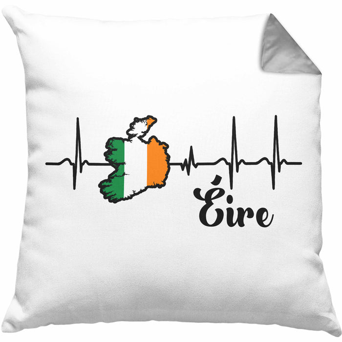 Irland Kissen mit Füllung 40x40 "Herzschlag Eire" Geschenk für Irland-Fans (Grau) Grau Trendation