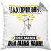 Saxophonist Kissen mit Füllung 40x40 Geschenk für Saxophonist Der Mann Der Alles Kann Geschenkidee zum Geburtstag (Grau) Grau Trendation