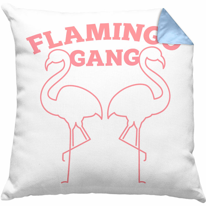 Flamingo Pink Lustige Kissen mit Füllung 40x40 Flamingo-Fans Geschenkidee Flamingo-Gang Aufdruck (Grau) Blau Trendation