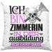Zimmerin Ausbildung Start Geschenk Kissen mit Füllung 40x40 Ich Bin Zimmerin In Der Ausbildung Ich Darf Das Geschenkidee (Grau) Grau Trendation