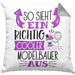 Modelbauer Kissen mit Füllung 40x40 So Sieht Ein Richtig Cooler Modelbauer Aus Geschenk Lustiger Spruch Geschenkidee (Grau) Grau Trendation