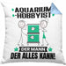 Aquarium-Hobbyist Kissen mit Füllung 40x40 Geschenk für Aquarium-Hobbyist Der Mann Der Alles Kann Geschenkidee zum Geburtstag (Grau) Blau Trendation
