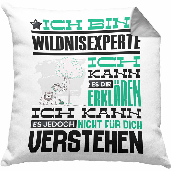 Wildnisexperte Geschenk Kaffee-Kissen mit Füllung 40x40 Geschenkidee für Wildnisexperte Ich Bin Wildnisexperte Ich Kann Es Dir Erklären Jedoch Nicht Für Dich Verstehen Spruch Lustig (Grau) Grau Trendation