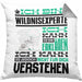 Wildnisexperte Geschenk Kaffee-Kissen mit Füllung 40x40 Geschenkidee für Wildnisexperte Ich Bin Wildnisexperte Ich Kann Es Dir Erklären Jedoch Nicht Für Dich Verstehen Spruch Lustig (Grau) Grau Trendation