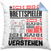 Brettspieler Geschenk Kaffee-Kissen mit Füllung 40x40 Geschenkidee für Brettspieler Ich Bin Brettspieler Ich Kann Es Dir Erklären Jedoch Nicht Für Dich Verstehen Spruch Lustig (Grau) Blau Trendation