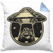Waschbär Geschenk Kissen mit Füllung 40x40 Ufo Alien Waschbär-Liebhaber Geschenkdidee (Grau) Blau Trendation
