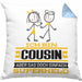 Cousin Geschenk Kissen mit Füllung 40x40 Ich Bin Cousin Aber Sag Doch Einfach Superheld Lustige Geschenkdiee für Cousin (Grau) Blau Trendation