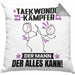 Taekwondo-Kämpfer Kissen mit Füllung 40x40 Geschenk für Taekwondo-Kämpfer Der Mann Der Alles Kann Geschenkidee zum Geburtstag (Grau) Grau Trendation