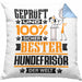 Hundefrisör Geschenk Lustiger Spruch für Hundefrisör Geschenkidee Bester Hundefrisör Der WeltKissen mit Füllung 40x40 (Grau) Blau Trendation