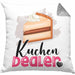 Kuchen Dealer Kissen mit Füllung 40x40 Geschenk für Kuchenverkäufer Geburtstag Spruch Geschenkidee (Grau) Grau Trendation