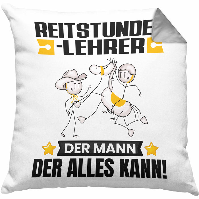 Reitstundenlehrer Kissen mit Füllung 40x40 Geschenk für Reitstundenlehrer Der Mann Der Alles Kann Geschenkidee zum Geburtstag (Grau) Grau Trendation