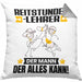 Reitstundenlehrer Kissen mit Füllung 40x40 Geschenk für Reitstundenlehrer Der Mann Der Alles Kann Geschenkidee zum Geburtstag (Grau) Grau Trendation