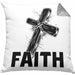 Faith Kissen mit Füllung 40x40 Geschenk Jesus Glauben Geschenkidee Kirche Ostern Christentum Häferl (Grau) Grau Trendation