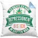 Gärtner Geschenk Kissen mit Füllung 40x40 Spruch Ich Dachte Ich Habe Depressionen Bis Ich Im Garten War Geschenkidee Hobbygärtner (Grau) Blau Trendation