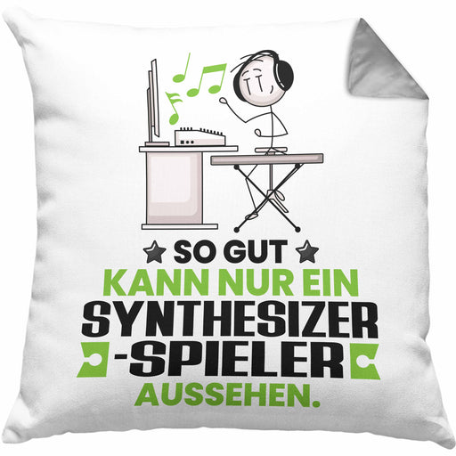 Synthesizer-Spieler Geschenk Kissen mit Füllung 40x40 So Gut Kann Nur Ein Synthesizer-Spieler Aussehen Geschenkidee (Grau) Grau Trendation