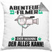 Abenteuerfilmer Kissen mit Füllung 40x40 Geschenk für Abenteuerfilmer Der Mann Der Alles Kann Geschenkidee zum Geburtstag (Grau) Grau Trendation