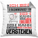 Tierkommunikator Geschenk Kaffee-Kissen mit Füllung 40x40 Geschenkidee für Tierkommunikator Ich Bin Tierkommunikator Ich Kann Es Dir Erklären Jedoch Nicht Für Dich Verstehen Spruch Lustig (Grau) Grau Trendation