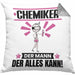 Chemiker Kissen mit Füllung 40x40 Geschenk für Chemiker Der Mann Der Alles Kann Geschenkidee zum Geburtstag (Grau) Grau Trendation