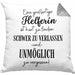 Helferin Abschied Geschenk Kissen mit Füllung 40x40 Abschiedsgeschenk für Helferin Hart Zu Finden Schwer Zu Verlassen (Grau) Grau Trendation