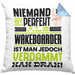 Wakeboarder Geschenk Kissen mit Füllung 40x40 Lustige Geschenkidee für Wakeboarder Geburtstag Niemand Ist Perfekt Aber Als Wakeboarder Ist Man Nah Dran (Grau) Blau Trendation
