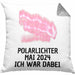 Polarlichter 2024 Kissen mit Füllung 40x40 Geschenk Ich War Dabei Polar-Lichter Polarlicht Heute Nochmal Polarlichter Kaffee-Kissen mit Füllung 40x40 (Grau) Grau Trendation