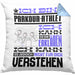 Parkour-Athlet Geschenk Kaffee-Kissen mit Füllung 40x40 Geschenkidee für Parkour-Athlet Ich Bin Parkour-Athlet Ich Kann Es Dir Erklären Jedoch Nicht Für Dich Verstehen Spruch Lustig (Grau) Blau Trendation
