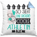 Athletin Geschenk Kissen mit Füllung 40x40 Lustig Geschenkidee für Athletin Geburtstag So Sieht Eine Richtig Coole Athletin Aus Frauen Spruch (Grau) Blau Trendation