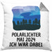 Polarlichter 2024 Kissen mit Füllung 40x40 Geschenk Ich War Dabei Polar-Lichter Polarlicht Heute Nochmal Polarlichter Spruch (Grau) Grau Trendation