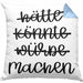 Hätte Könnte Würde Machen Kissen mit Füllung 40x40 Motivation Entrepreneur Sprüche Selbstständig (Grau) Blau Trendation