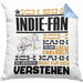 Indie-Fan Geschenk Kissen mit Füllung 40x40 Geschenkidee für Indie-Fan Geburtstag Lustig Ich Bin Indie-Fan Ich Kann Es Dir Erklären Aber Nicht Für Dich Verstehen (Grau) Blau Trendation