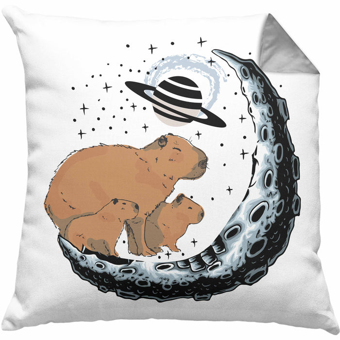 Galaxie Capybara Kissen mit Füllung 40x40 Capybara Tier Geschenk für Capybara Liebhaber (Grau) Grau Trendation