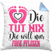 Lustige Kissen mit Füllung 40x40 für Fußpflegerinnen Geschenk für Fußpflege (Grau) Blau Trendation