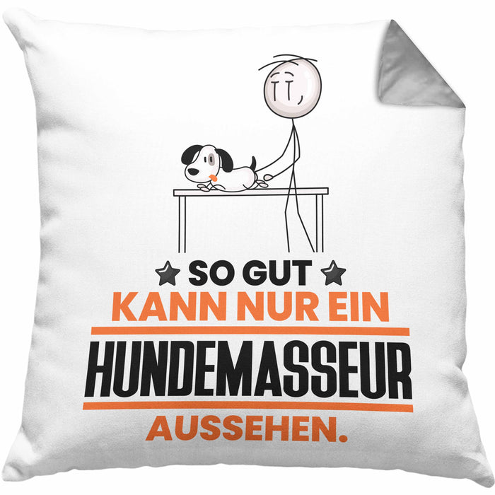 Hundemasseur Geschenk Kissen mit Füllung 40x40 So Gut Kann Nur Ein Hundemasseur Aussehen Geschenkidee (Grau) Grau Trendation