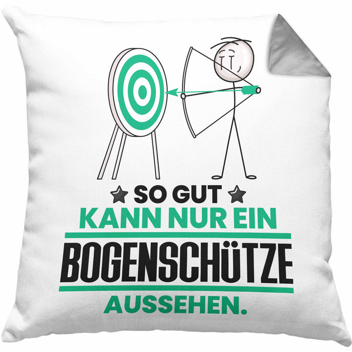 Bogenschütze Geschenk Kissen mit Füllung 40x40 So Gut Kann Nur Ein Bogenschütze Aussehen Geschenkidee (Grau) Grau Trendation