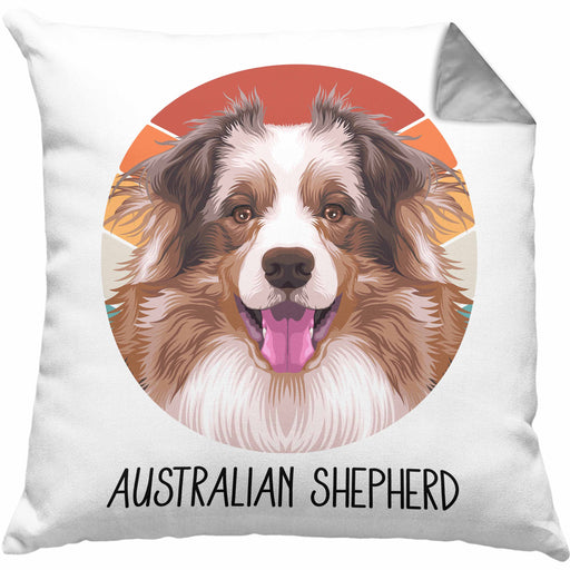 Australian Shepherd Besitzer Kissen mit Füllung 40x40 Geschenk Lustiger Spruch Geschenkidee Australian Shepherd Mama Papa (Grau) Grau Trendation