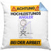 Angler Kissen mit Füllung 40x40 Geschenk Lustiger Spruch Geschenkidee für Angler Achtung Hochleistungs Angler Bei Der Arbeit (Grau) Blau Trendation