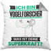 Vogelforscher Kissen mit Füllung 40x40 Geschenk für Vogelforscher Geburtstag Lustiger Spruch Was Ist Deine Superkraft (Grau) Grau Trendation